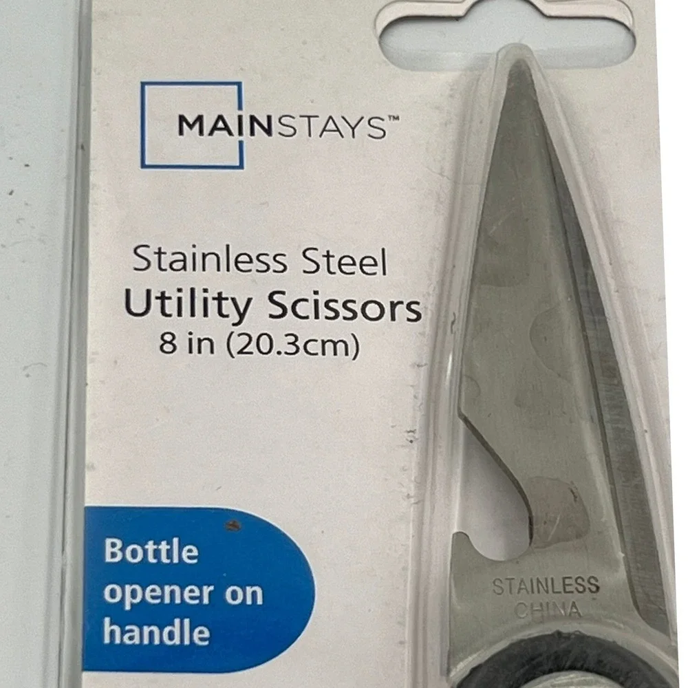 Mainstays Stainless Steel Utility Scissors Unisex 8in Black Brand New Multi-Tool